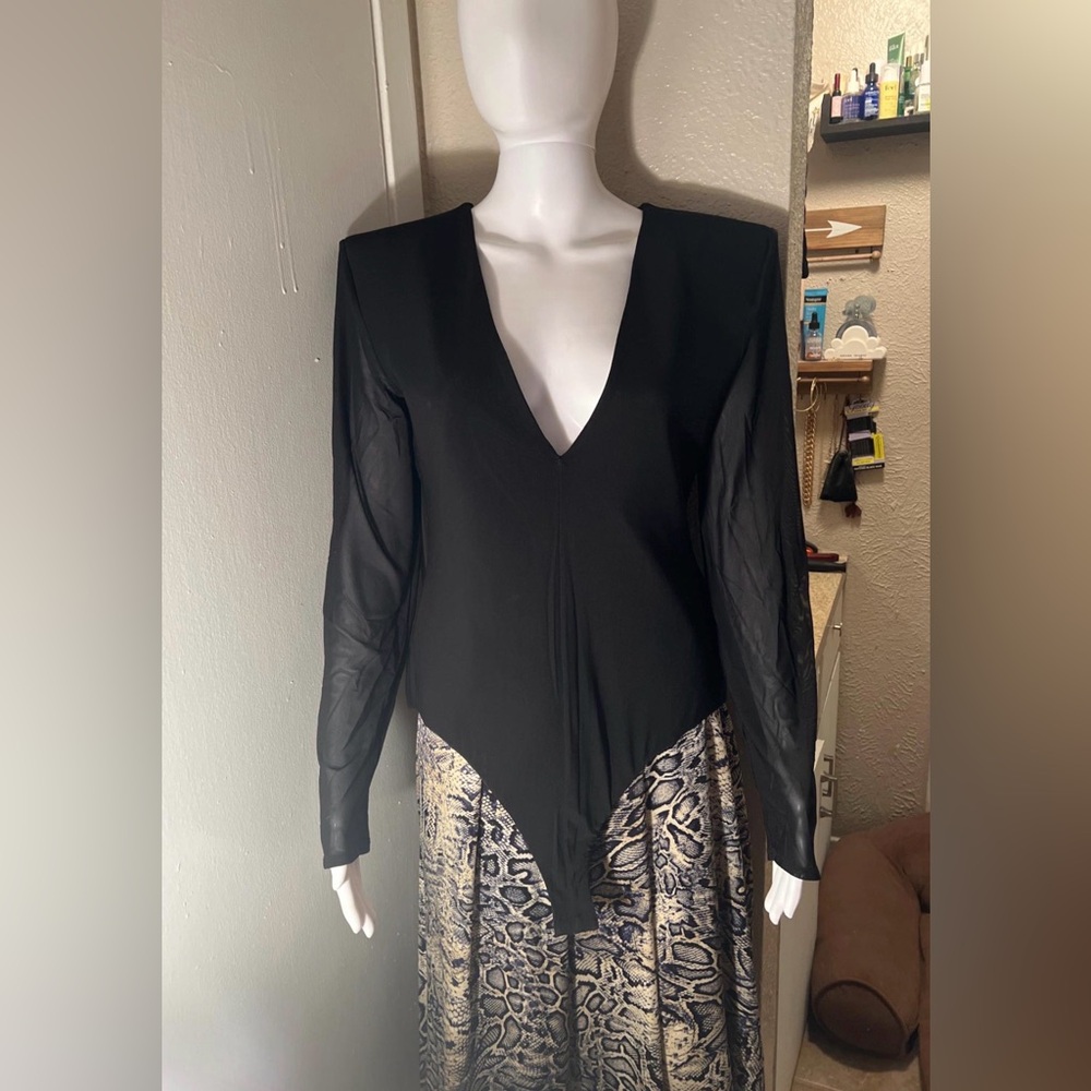 Zara Black Long Sleeve Bodysuit